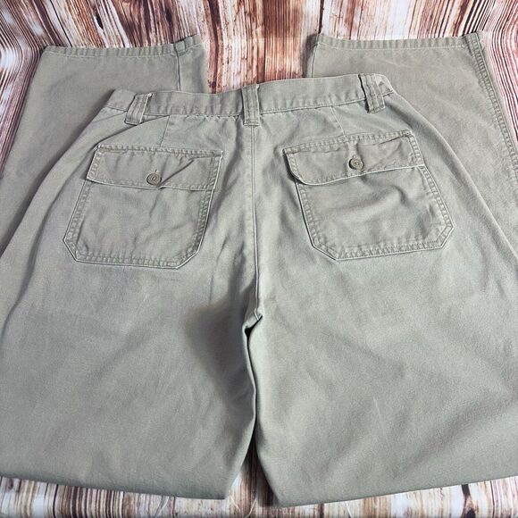 Vintage Y2K American Eagle CARGO KHAKIS Size 10 High Rise Boot Cut Pants 30x30.5 - Picture 3 of 11